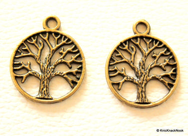 2 x Tree Pendant Bronze Tone Charms